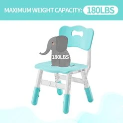 DOREROOM 3 Level Height Adjustable Kids Chair, Durable Chair For Kids Indoor Or Outdoor Use For Ages 2-6, Toddler Table Chair For Boys And Girls For Daycare, Classroom, Home, Mint Green -Safavieh Furniture 41ztoGqzWBL