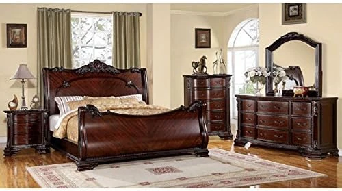 OPATHOME Bedroom Set, King, Cherry 4 OPATHOME Bedroom Set, King, Cherry - Image 4