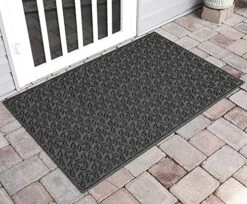 Bungalow Flooring Waterhog Door Mat, 3' X 5' Made In USA, Durable And Decorative Floor Covering, Skid Resistant, Indoor/Outdoor, Water-Trapping, Dogwood Leaf Collection, Dark Brown -Safavieh Furniture 51 vKDmvWIL. AC