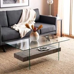 Safavieh Home Kayley Natural And Glass Coffee Table -Safavieh Furniture 5101muCAjgL. AC