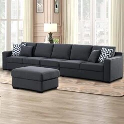 Asunflower Extra Arm Less Fabric Couches For Modular Sectional Sofa Couch Set Middle Part Sectional Couch, Deep Grey 12 Asunflower Extra Arm Less Fabric Couches For Modular Sectional Sofa Couch Set Middle Part Sectional Couch, Deep Grey -Safavieh Furniture 5104edXVRWL