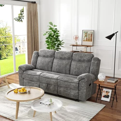 ACME FURNITURE Zubaida Sofa (Glider & Motion) - - 2-Tone Gray Velvet. 4 ACME FURNITURE Zubaida Sofa (Glider & Motion) - - 2-Tone Gray Velvet. - Image 4