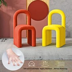 QQXX Velvet Footstool Ottoman,U-Shaped Footrest Stool With Backrest,Small Foot Stool Makeup Stool For Entryway, Modern Upholstered Sofa Seat Step Stool For Living Room Bedroom Decor(16x22x31inch, B) -Safavieh Furniture 510FNSrM42L