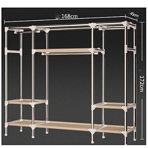 HMGGDD Simple Wardrobe Reinforced Thicken Cloth Sturdy Steel Frame Assembly Oxford Locker Hanging Wardrobe 2 HMGGDD Simple Wardrobe Reinforced Thicken Cloth Sturdy Steel Frame Assembly Oxford Locker Hanging Wardrobe - Image 2