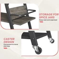 Bestier Coffee Bar Station, Kitchen Island Cart With Storage, Coffee Cart With Drawer, Paper Towel Holder And Lockable Wheels, Bar Table For Dinning Room Living Room, Gray 9 Bestier Coffee Bar Station, Kitchen Island Cart With Storage, Coffee Cart With Drawer, Paper Towel Holder And Lockable Wheels, Bar Table For Dinning Room Living Room, Gray -Safavieh Furniture 510Ps6vYvzL