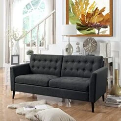 Rosevera Alderbrook Loveseat Long Para Sala Love Seats Furniture Sofa In A Box Small Area Couches For Living Room, Standard, Metal Gun