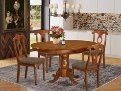 EAST WEST FURNITURE 7 Pc Dining Room Set-and Oval Dining Table With Leaf And 6 Dining Chairs 14 EAST WEST FURNITURE 7 Pc Dining Room Set-and Oval Dining Table With Leaf And 6 Dining Chairs -Safavieh Furniture 510tar4zVTL. AC