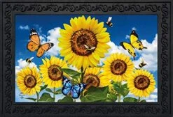 Briarwood Lane Sunflowers And Bees Summer Doormat Indoor Outdoor 30" X 18"