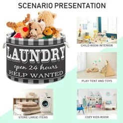 Round Storage Basket, Waterproof Coating Laundry Hamper With Handles, Nursery Bin Organizer For Laundry Room, Home Decor, Baby Toys, Blankets - 20" X 14" -Safavieh Furniture 5111yGwUuPL