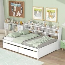 MERITLINE Twin Bed Frames With Headboard, Wood Twin Bed With Storage Drawers Under Bed, Twin Size Platform Bed For Boys And Girls, Grey -Safavieh Furniture 511C5DT1q2L. AC