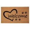 Calloway Mills 103351729 Open Heart Paws Doormat, 17" X 29", Natural/Black