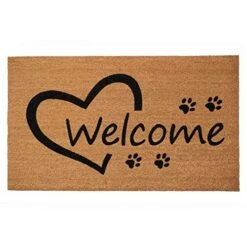 Calloway Mills 103351729 Open Heart Paws Doormat, 17" X 29", Natural/Black