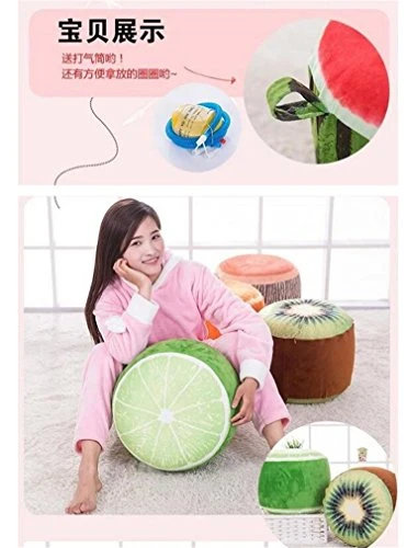Fruit Cartoon Plush Inflatable Seat Seat Sofa Thickened Folding Stool Gifts For Children (Tree Stump) 3 Fruit Cartoon Plush Inflatable Seat Seat Sofa Thickened Folding Stool Gifts For Children (Tree Stump) - Image 3