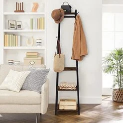Kinsuite Coat Rack Stand Multifunctional Industrial Hat Tree With 3 Shelves And Hooks, Free Standing For Clothes, Headgear, Bag, Rustic Brown -Safavieh Furniture 511NKAZSmuS