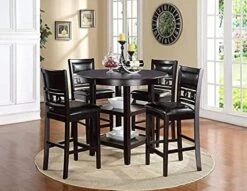 New Classic Furniture Gia 5-Piece Round Counter Height Dining Set With 1 Dining Table And 4 Chairs, 42-Inch, Ebony 20 New Classic Furniture Gia 5-Piece Round Counter Height Dining Set With 1 Dining Table And 4 Chairs, 42-Inch, Ebony -Safavieh Furniture 511dD1I WhS. AC