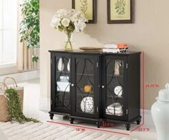 Kings Brand Furniture Wood Storage Sideboard Buffet Cabinet Console Table, Black -Safavieh Furniture 511eVORzmqL