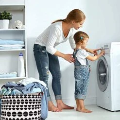 ModernHome & Co 19.7in Tall Laundry Basker Large Hamper Room Storage Decor Waterproof Foldable Canvas Laundry Baskets Kawaii Room Decor Baskets For Organizing Baby Hamper Laundry Bag (Black Sm Polka) -Safavieh Furniture 511oq7P0nxL