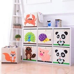 DODYMPS Foldable Animal Canvas Storage Toy Box/Bin/Cube/Chest/Basket/Organizer For Kids, 13 Inch (Pig) -Safavieh Furniture 511yJD7Lh0L