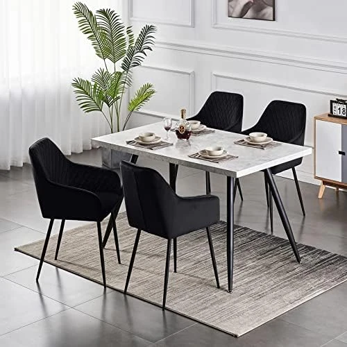 KEIVVAKN Velvet Dining Chairs Set Of 4 Green Velvet Upholstered Chairs For Dining Room Modern Tufted Dining Chair With Arms 14 KEIVVAKN Velvet Dining Chairs Set Of 4 Green Velvet Upholstered Chairs For Dining Room Modern Tufted Dining Chair With Arms - Image 14