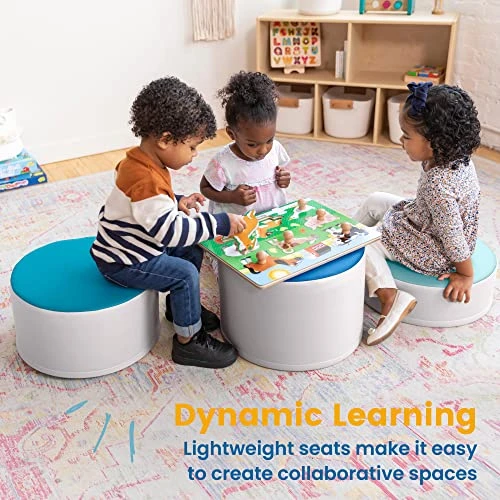 ECR4Kids SoftZone Colorful Stump Stool Set, Flexible Seating, Contemporary, 3-Piece 5 ECR4Kids SoftZone Colorful Stump Stool Set, Flexible Seating, Contemporary, 3-Piece - Image 5