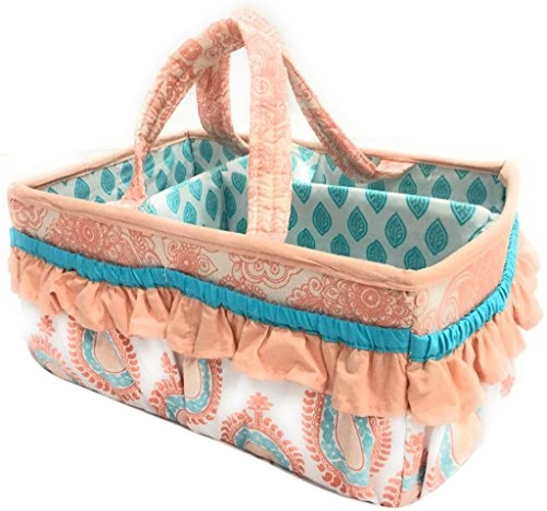 Bacati - Paisley Kids Storage (Collapsible Hamper 14 X 14 X 19 Inches, Lilac/Purple/Aqua) 9 Bacati - Paisley Kids Storage (Collapsible Hamper 14 X 14 X 19 Inches, Lilac/Purple/Aqua) - Image 9