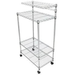Kcelarec 4-Tier Metal Kitchen Baker's Rack, Adjustable Microwave Stand, Kitchen Storage Rack With 4 Wheels -Safavieh Furniture 512ozDtPi4L