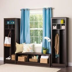 Prepac Space-Saving Entryway Hall Tree, 13Lx23.5Wx72.5H, Espresso 9 Prepac Space-Saving Entryway Hall Tree, 13Lx23.5Wx72.5H, Espresso -Safavieh Furniture 512qXxeBRRL