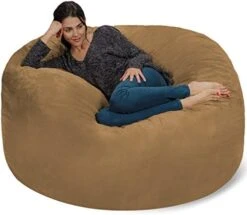 Chill Sack Bean Bag Chair: Giant 5' Memory Foam Furniture Bean Bag - Big Sofa With Soft Micro Fiber Cover - Dark Gray 26 Chill Sack Bean Bag Chair: Giant 5' Memory Foam Furniture Bean Bag - Big Sofa With Soft Micro Fiber Cover - Dark Gray -Safavieh Furniture 5134Y47TMYL. AC