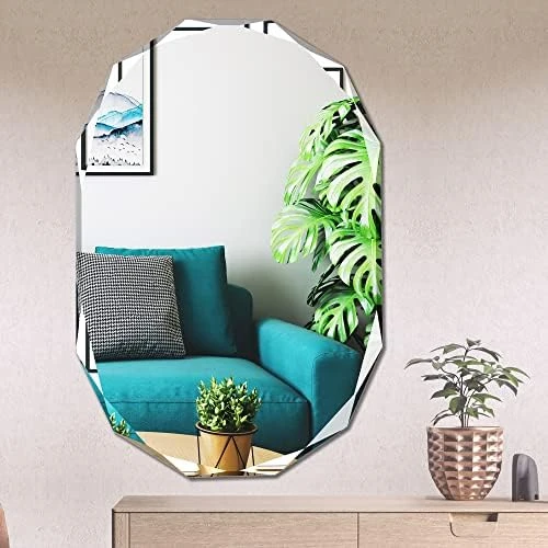 Ruomeng Wall Mirror Beveled Edge Frameless Mirror 20” X 28” Accent Mirror For Bathroom Vanity And Entryway 6 Ruomeng Wall Mirror Beveled Edge Frameless Mirror 20” X 28” Accent Mirror For Bathroom Vanity And Entryway - Image 6
