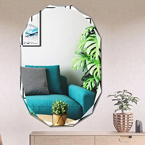 Ruomeng Wall Mirror Beveled Edge Frameless Mirror 20” X 28” Accent Mirror For Bathroom Vanity And Entryway 1 Ruomeng Wall Mirror Beveled Edge Frameless Mirror 20” X 28” Accent Mirror For Bathroom Vanity And Entryway