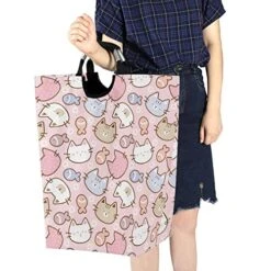 Laundry Hamper Basket Cat And Fish Collapsible Nursery Storage Bin Waterproof Clothing Baskets For Home Bedroom Bathroom Washing Room -Safavieh Furniture 513PpquHF5L