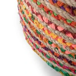 SIMPLIHOME Margo Round Pouf, Footstool, Upholstered In Multi Color Hand Braided Jute, For The Living Room, Bedroom And Kids Room, Boho, , 19 SIMPLIHOME Margo Round Pouf, Footstool, Upholstered In Multi Color Hand Braided Jute, For The Living Room, Bedroom And Kids Room, Boho, , -Safavieh Furniture 513XRc5MI8L