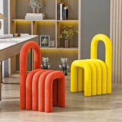 QQXX Velvet Footstool Ottoman,U-Shaped Footrest Stool With Backrest,Small Foot Stool Makeup Stool For Entryway, Modern Upholstered Sofa Seat Step Stool For Living Room Bedroom Decor(16x22x31inch, B) -Safavieh Furniture 513c3XQsbUL