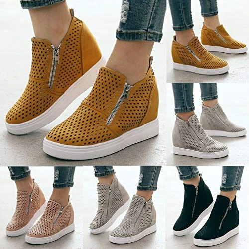 Gibobby Sneakers For Women Wide Width,Casual Slip On Lazy Shoes Breathable Hollow-Out Flat Loafers Wedge Shoes 5 Gibobby Sneakers For Women Wide Width,Casual Slip On Lazy Shoes Breathable Hollow-Out Flat Loafers Wedge Shoes - Image 5