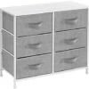 Sorbus Dresser With 6 Drawers - Furniture Storage Tower Unit For Bedroom, Hallway, Closet, Office Organization - Steel Frame, Wood Top, Easy Pull Fabric Bins (6 Drawer - White)