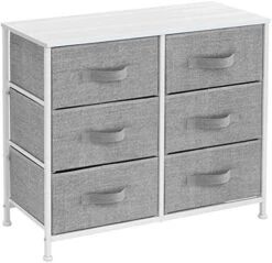 Sorbus Dresser With 6 Drawers - Furniture Storage Tower Unit For Bedroom, Hallway, Closet, Office Organization - Steel Frame, Wood Top, Easy Pull Fabric Bins (6 Drawer - White) -Safavieh Furniture 513holyX17L. AC