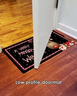 Toland Home Garden 800114 Candy Cane Reindeer Christmas Door Mat 18x30 Inch Welcome Outdoor Doormat For Entryway Indoor Entrance -Safavieh Furniture 513jeGmv12L