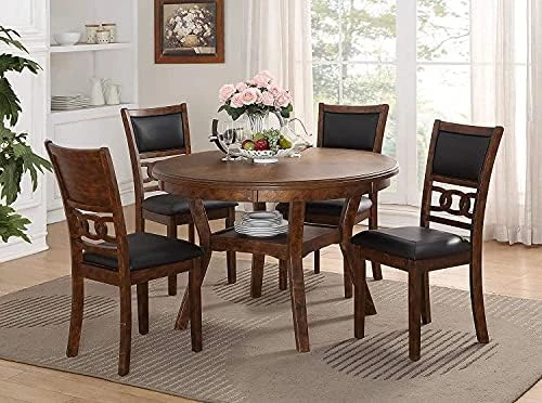 New Classic Furniture Gia 5-Piece Round Counter Height Dining Set With 1 Dining Table And 4 Chairs, 42-Inch, Ebony 12 New Classic Furniture Gia 5-Piece Round Counter Height Dining Set With 1 Dining Table And 4 Chairs, 42-Inch, Ebony - Image 12