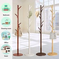 Coat Rack Wooden Coat Rack Free Standing Coat Tree With 8 Hooks Entryway Coat Hanger Stand With Round Base For Bags, Clothes, Umbrellas, Hats, In Home And Office (White) 10 Coat Rack Wooden Coat Rack Free Standing Coat Tree With 8 Hooks Entryway Coat Hanger Stand With Round Base For Bags, Clothes, Umbrellas, Hats, In Home And Office (White) -Safavieh Furniture 513xcdThbML