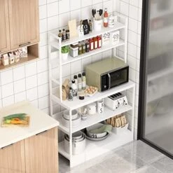 AIEGLE Large Kitchen Baker's Rack With Hutch, 5-Tier Freestanding Kitchen Storage Utility Shelf, Industrial Microwave Oven Stand Organizer Rack, White (39.4" W X 15.7" D X 63" H) 12 AIEGLE Large Kitchen Baker's Rack With Hutch, 5-Tier Freestanding Kitchen Storage Utility Shelf, Industrial Microwave Oven Stand Organizer Rack, White (39.4" W X 15.7" D X 63" H) -Safavieh Furniture 513xfFYedzL