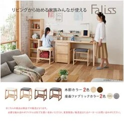 Koizumi Study Desk FLC-802MOGY Study Chair, Natural, W 19.1 X D 15.7 X H 20.5 Inches (48.5 X 40 X 52 Cm), Faris Stool MO, Gray