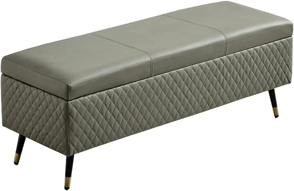 Footstool Sofa Stool Large Capacity Space Comfortable Technology Cloth Shoe Changing Stool At The Door With Metal Legs 60x40x45cm(Color:Green) 5 Footstool Sofa Stool Large Capacity Space Comfortable Technology Cloth Shoe Changing Stool At The Door With Metal Legs 60x40x45cm(Color:Green) - Image 5