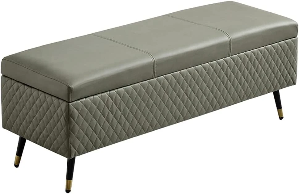 Footstool Sofa Stool Large Capacity Space Comfortable Technology Cloth Shoe Changing Stool At The Door With Metal Legs 60x40x45cm(Color:Green) 1 Footstool Sofa Stool Large Capacity Space Comfortable Technology Cloth Shoe Changing Stool At The Door With Metal Legs 60x40x45cm(Color:Green)