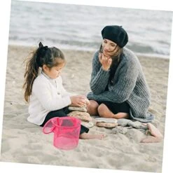 Asakkura Beach Storage Bag Para Meninas Mesh Summer Bags Mesh Beach Bag Child Rosy PVC Sandbox Drawstring -Safavieh Furniture 5149130gbVL