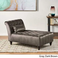 Christopher Knight Home Rubie Velvet Chaise, Grey 54D X 28.5W X 30.25H In -Safavieh Furniture 514c7gmjYML