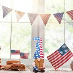 MatureGirl 3Pcs Day Ornaments Gnome 4th Veterans Handmade Patriotic USA OfJULY Decoration Decoration & Hangs Sculpture Stand (asshow, One Size) -Safavieh Furniture 514gevWbkRL