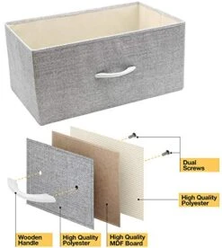 Dresser With 8 Drawers - Furniture Storage Chest For Kids Clothing Organization, Bedroom, Hallway, Closet, Office - Steel Iron Frame, Rustic Farmhouse Wood Top, Fabric Bins (White) -Safavieh Furniture 514iqdJHelL