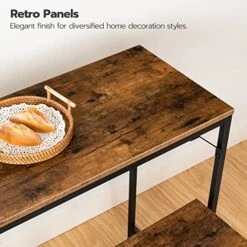 HOOBRO Bar Table Set With Power Outlet, Bar Table And Chairs Set, 3-Piece Dining Table Set, Industrial Breakfast Table Set, For Living Room, Dining Room, Game Room, Rustic Brown And Black BF45UBT01 -Safavieh Furniture 5152en4danL