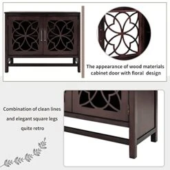 P PURLOVE Accent Storage Cabinet With Adjustable Shelf, French Style Wood Sideboard And Buffet Cabinet Table With Storage For/Kitchen/Dining Room/Living Room/Entryway -Safavieh Furniture 515HQ3m9Z3L