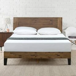 Tonja Platform Bed, Brown, Full & 13 Inch Euro Top Pocket Spring Hybrid Mattress/Pressure Relief/Pocket Innersprings For Motion Isolation/Bed-in-a-Box, Full,White -Safavieh Furniture 515JSJahvvL